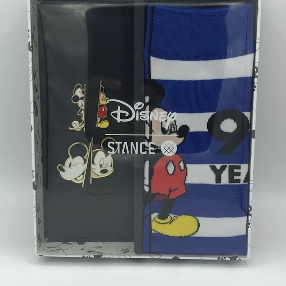 Disney Mickey Mouse Socks And Pins Stance 90th Anniversary Years Set(L) - Picture 9 of 9